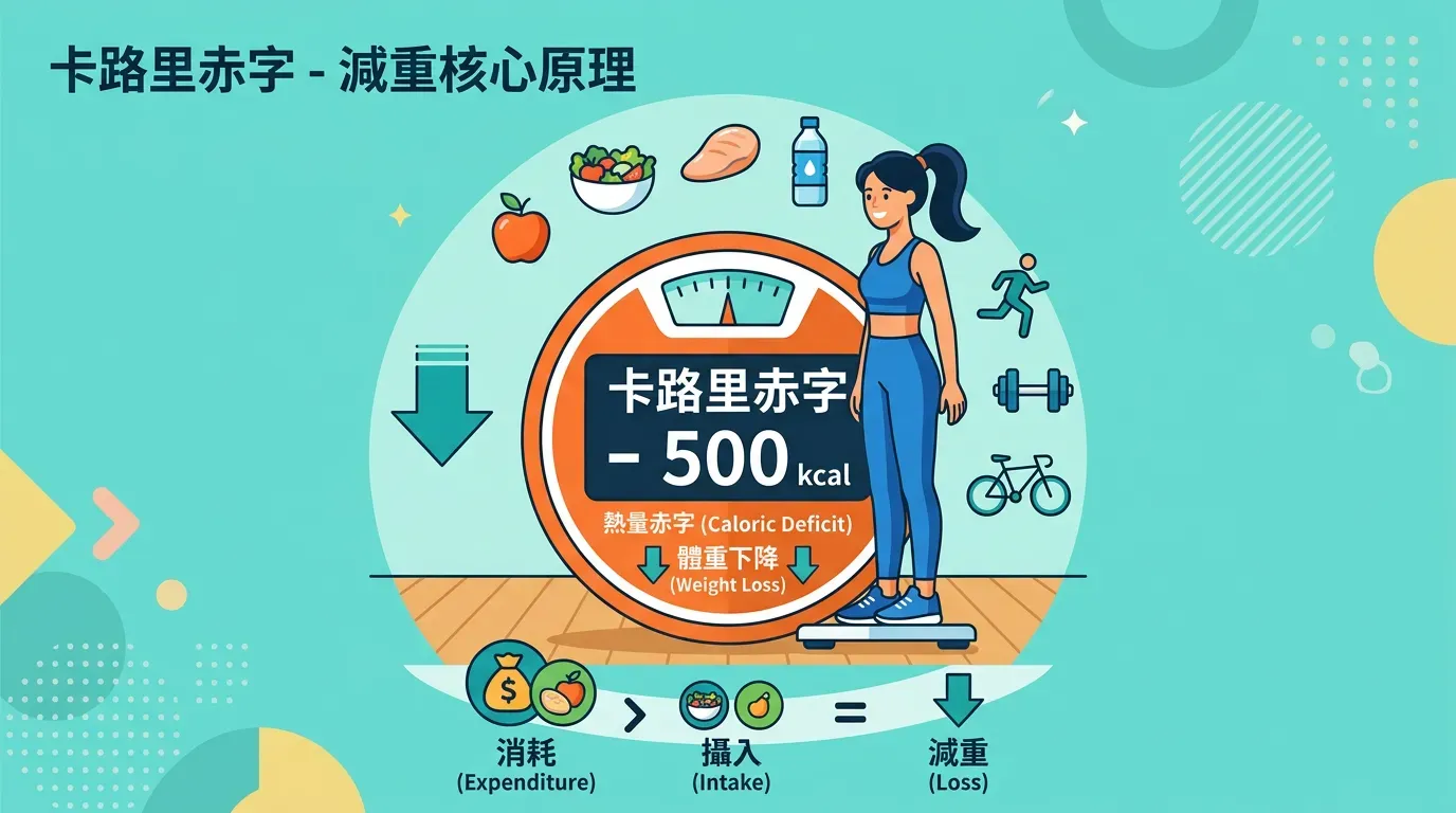 核心原理：解析卡路里赤字 (Caloric Deficit)