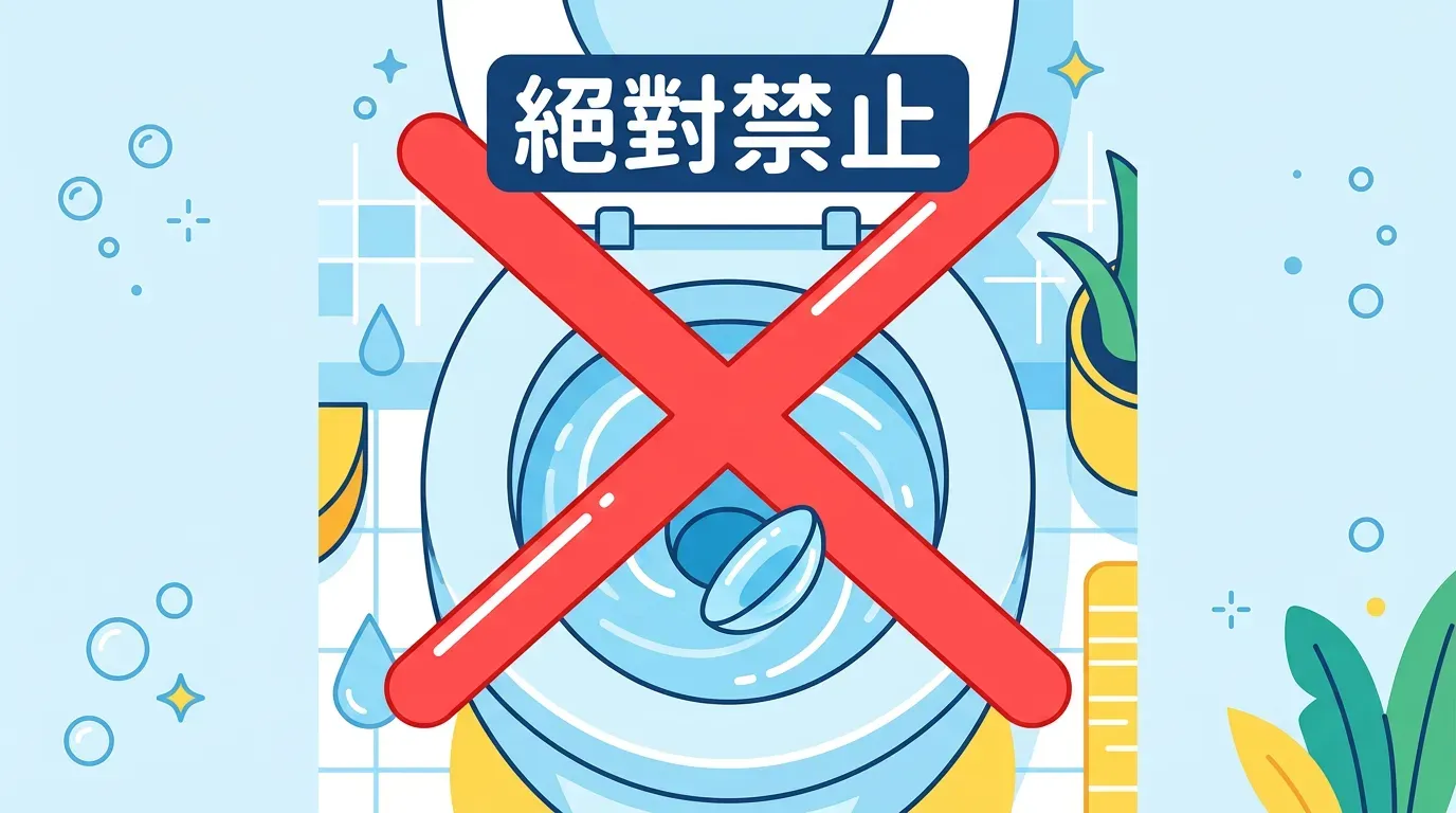 ⚠️ 絕對禁止：不要將隱形眼鏡沖入馬桶！