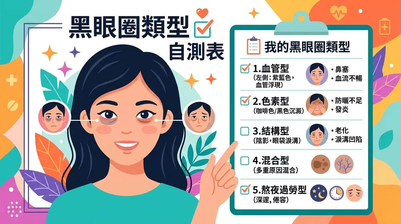 專業視角：快速摘要：黑眼圈自測表