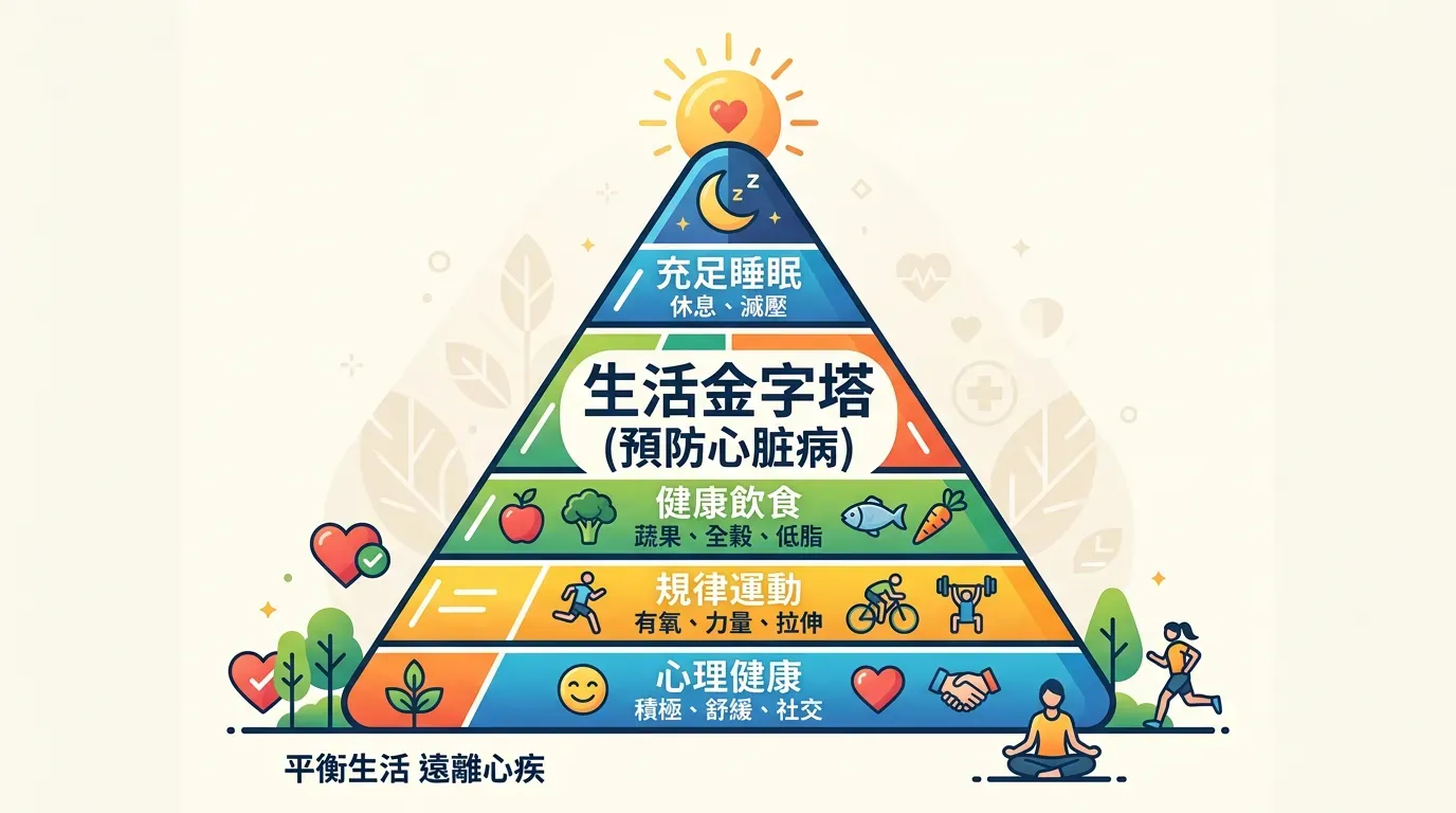 核心觀念：預防心臟病的「金字塔」生活法