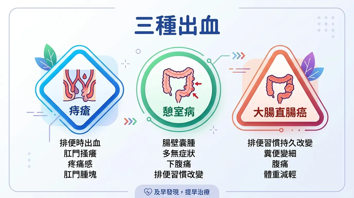 全面盤點：快速摘要：三種常見出血原因對比