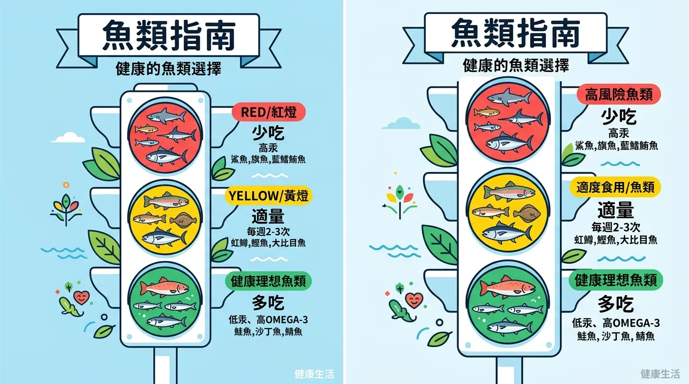 核心觀念：快速摘要：吃魚的「紅綠燈」指南