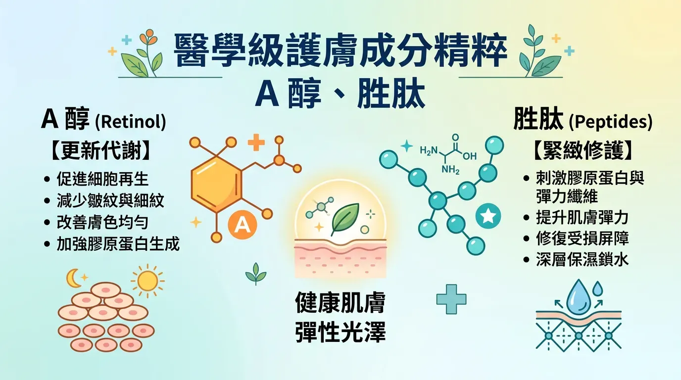 關鍵看點：醫學級修護成分：A 醇與胜肽