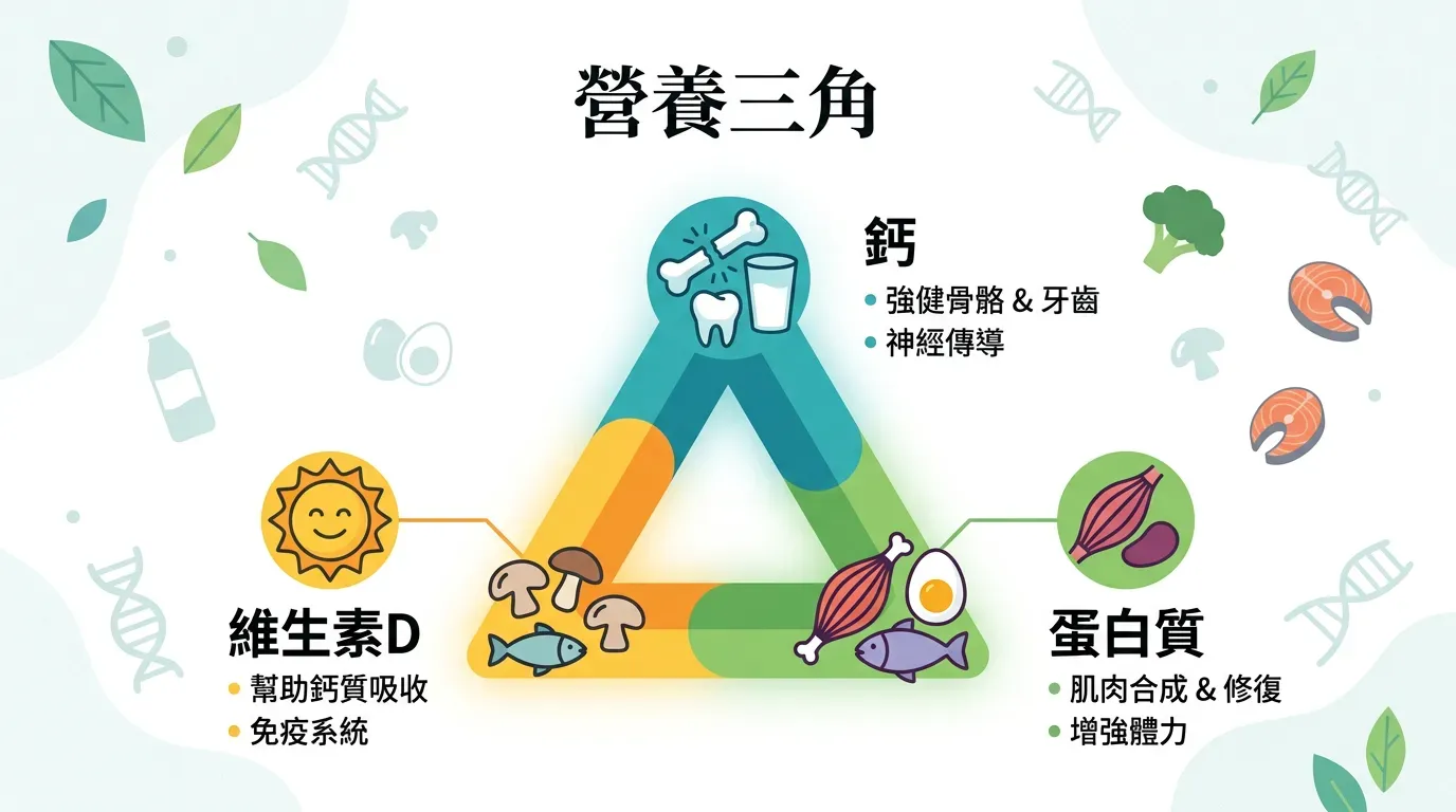 🦷 營養金三角：鈣不是越多越好