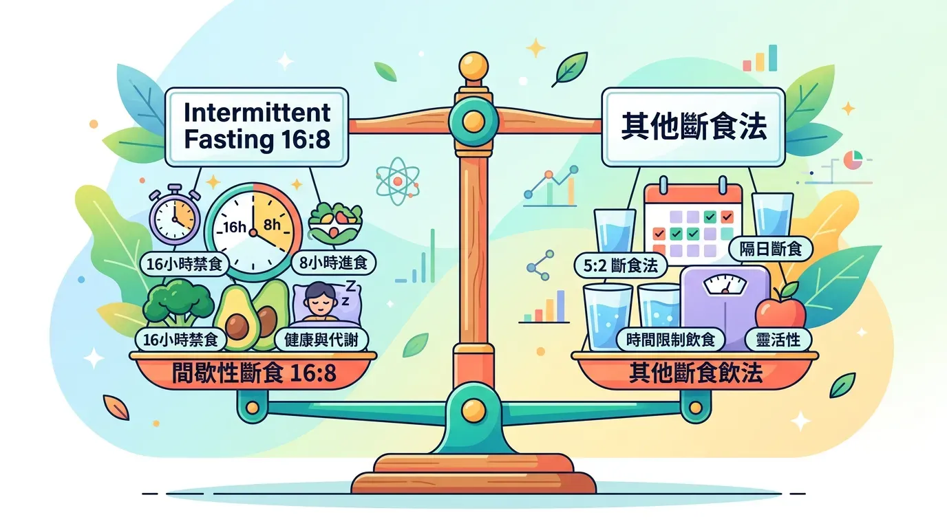 重點解析：快速摘要：主流斷食法對照表