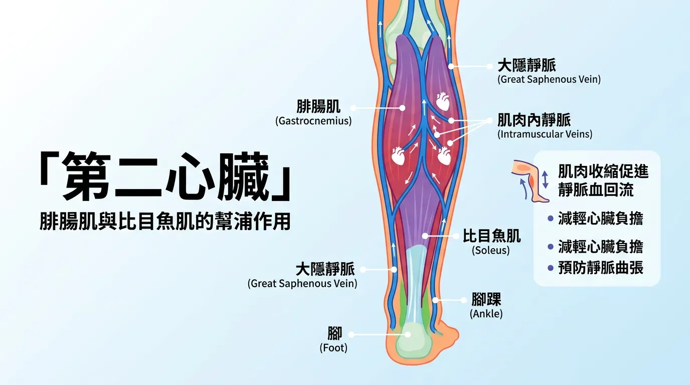 🔬 生理機制:為什麼小腿是「第二顆心臟」?