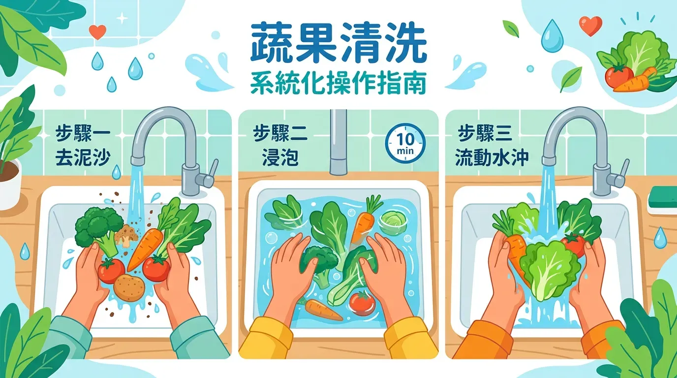 🛠️ 蔬果清洗要點：系統化操作指南