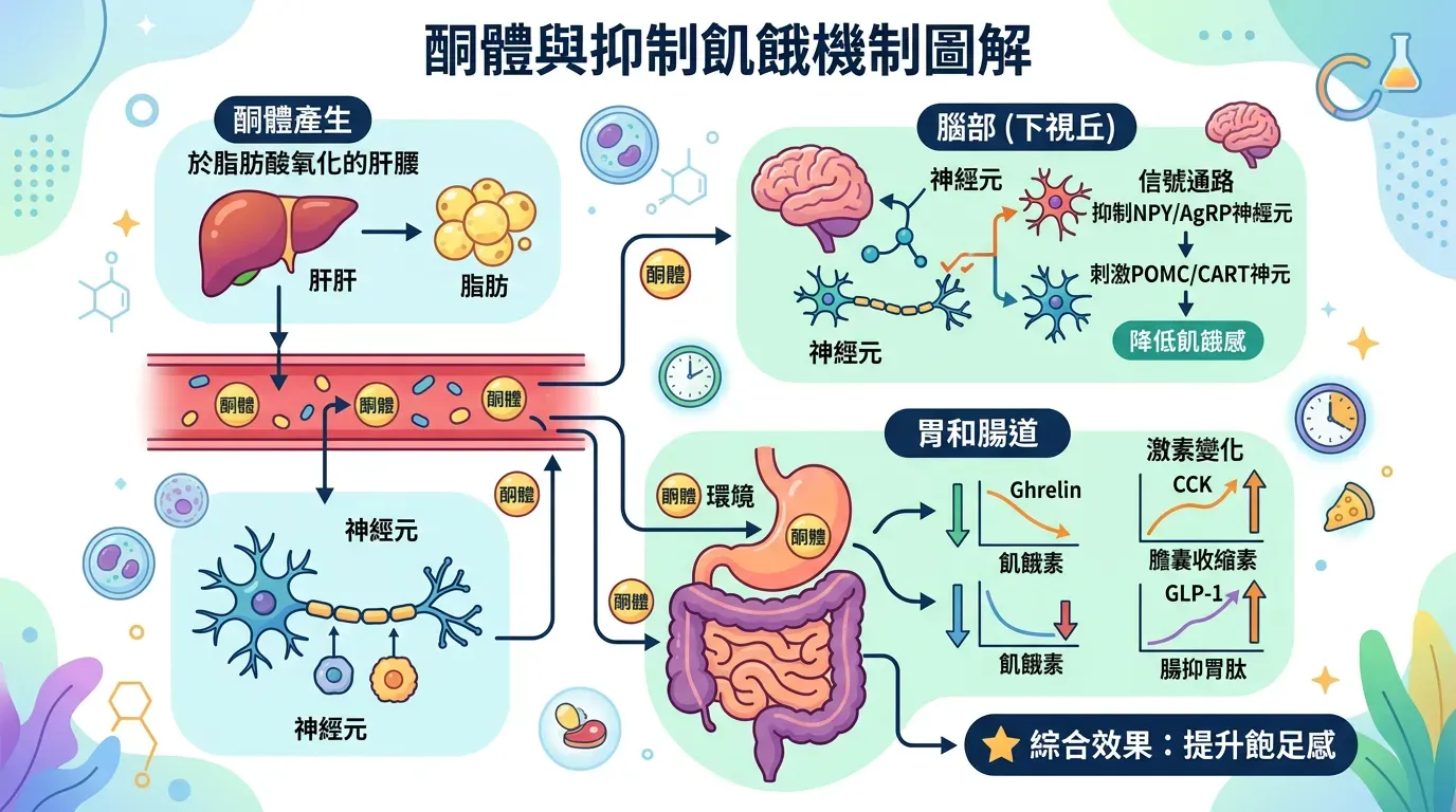 🔬 生化機制：為什麼「酮」能抑制飢餓？